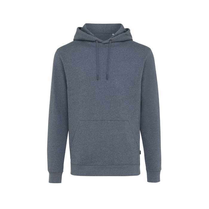 Sudadera suave sin teñir de algodón eco 340 g/m2 Iqoniq Torres color azul oscuro jaspeado