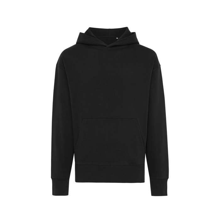 Sudadera de ajuste relajado de algodón eco 340 g/m2 Iqoniq Yoho color negro
