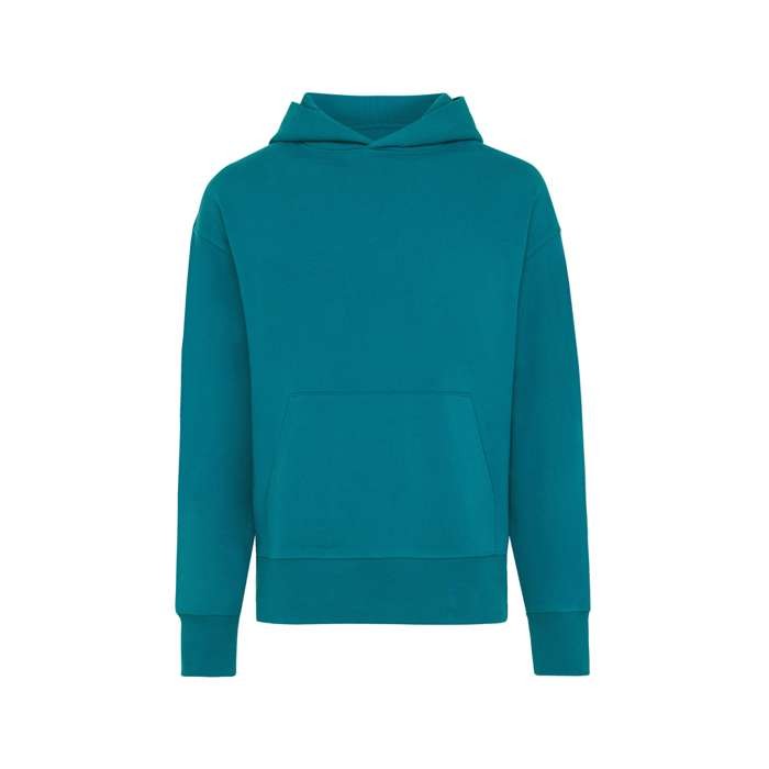 Sudadera de ajuste relajado de algodón eco 340 g/m2 Iqoniq Yoho color turquesa