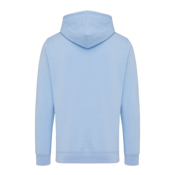 Sudadera unisex de algodón reciclado slim fit 280 g/m2 Iqoniq color azul cian segunda vista