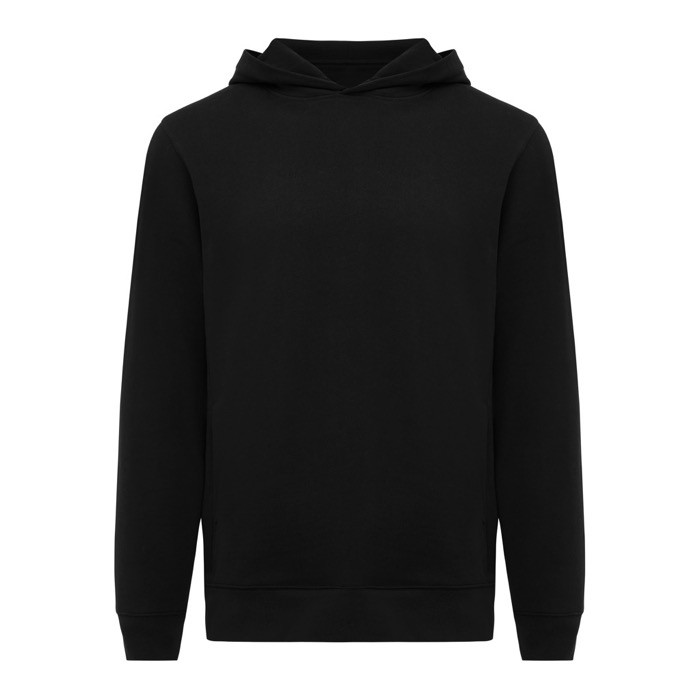Sudadera unisex con capucha de algodón reciclado 280 g/m2 Iqoniq color negro Sudadera unisex con capucha de algodón reciclado 280 g/m2 Iqoniq color negro
