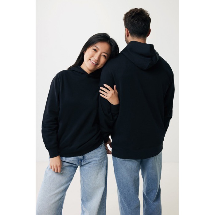Sudadera unisex con capucha de algodón reciclado 280 g/m2 Iqoniq color negro Sudadera unisex con capucha de algodón reciclado 280 g/m2 Iqoniq color negro