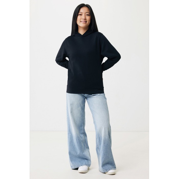 Sudadera unisex con capucha de algodón reciclado 280 g/m2 Iqoniq color negro Sudadera unisex con capucha de algodón reciclado 280 g/m2 Iqoniq color negro