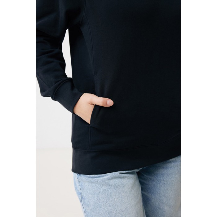 Sudadera unisex con capucha de algodón reciclado 280 g/m2 Iqoniq color negro Sudadera unisex con capucha de algodón reciclado 280 g/m2 Iqoniq color negro