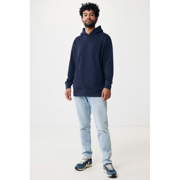 Sudadera unisex con capucha de algodón reciclado 280 g/m2 Iqoniq color azul marino Sudadera unisex con capucha de algodón reciclado 280 g/m2 Iqoniq color azul marino