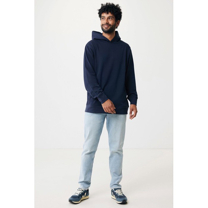 Sudadera unisex con capucha de algodón reciclado 280 g/m2 Iqoniq color azul marino Sudadera unisex con capucha de algodón reciclado 280 g/m2 Iqoniq color azul marino
