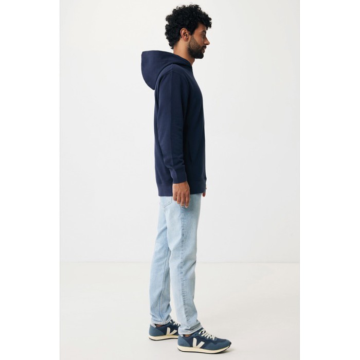 Sudadera unisex con capucha de algodón reciclado 280 g/m2 Iqoniq color azul marino Sudadera unisex con capucha de algodón reciclado 280 g/m2 Iqoniq color azul marino