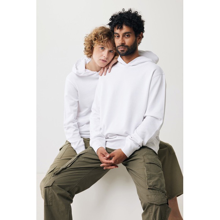 Sudadera unisex con capucha de algodón reciclado 280 g/m2 Iqoniq color blanco Sudadera unisex con capucha de algodón reciclado 280 g/m2 Iqoniq color blanco