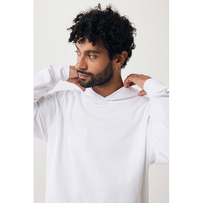 Sudadera unisex con capucha de algodón reciclado 280 g/m2 Iqoniq color blanco Sudadera unisex con capucha de algodón reciclado 280 g/m2 Iqoniq color blanco