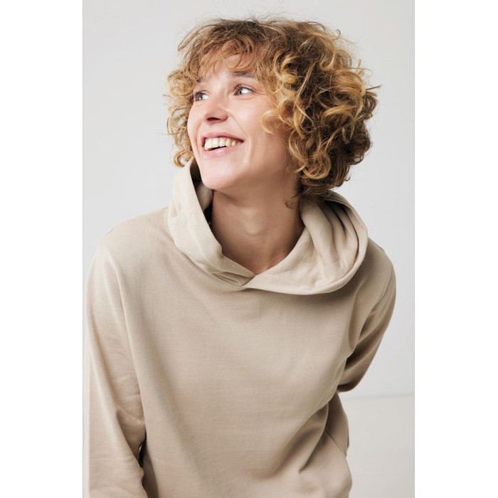 Sudadera unisex con capucha de algodón reciclado 280 g/m2 Iqoniq color marrón claro Sudadera unisex con capucha de algodón reciclado 280 g/m2 Iqoniq color marrón claro