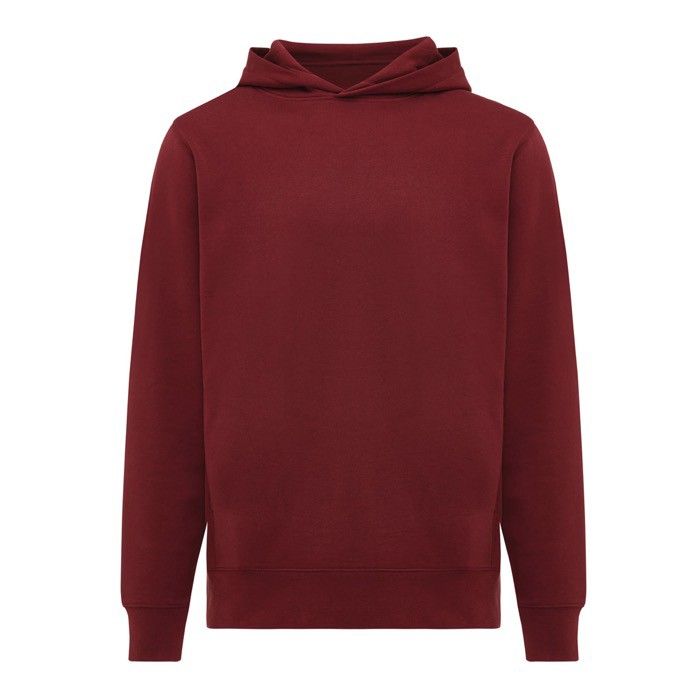 Sudadera unisex con capucha de algodón reciclado 280 g/m2 Iqoniq color burdeos Sudadera unisex con capucha de algodón reciclado 280 g/m2 Iqoniq color burdeos