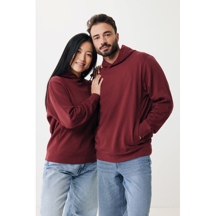 Sudadera unisex con capucha de algodón reciclado 280 g/m2 Iqoniq color burdeos Sudadera unisex con capucha de algodón reciclado 280 g/m2 Iqoniq color burdeos