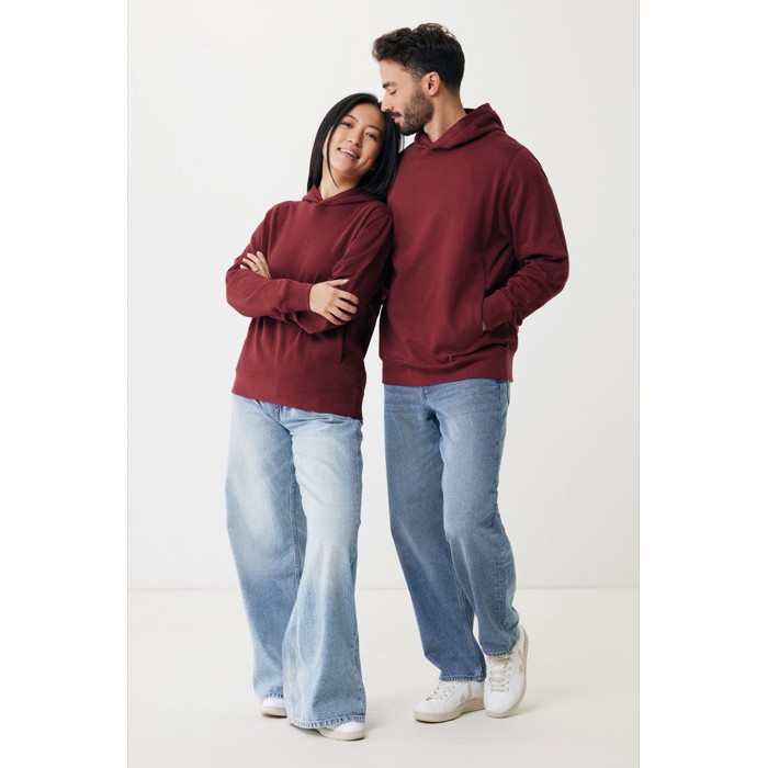 Sudadera unisex con capucha de algodón reciclado 280 g/m2 Iqoniq color burdeos Sudadera unisex con capucha de algodón reciclado 280 g/m2 Iqoniq color burdeos