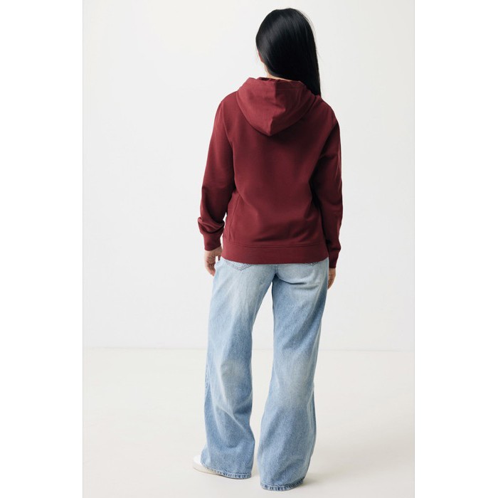 Sudadera unisex con capucha de algodón reciclado 280 g/m2 Iqoniq color burdeos Sudadera unisex con capucha de algodón reciclado 280 g/m2 Iqoniq color burdeos
