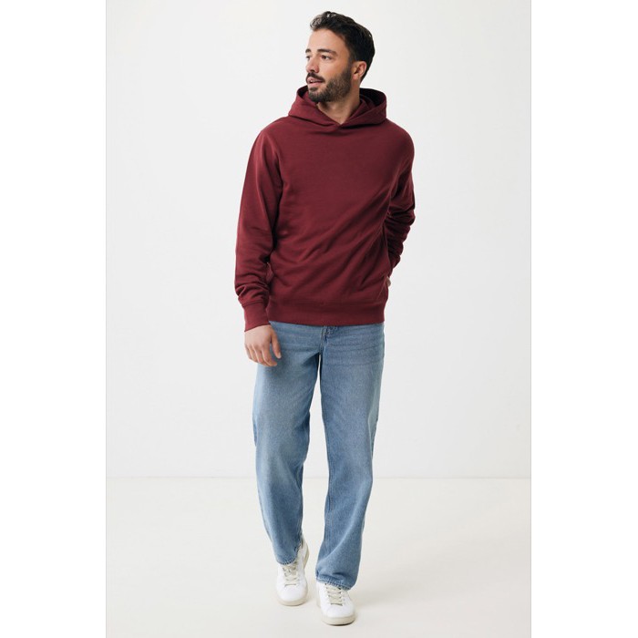 Sudadera unisex con capucha de algodón reciclado 280 g/m2 Iqoniq color burdeos Sudadera unisex con capucha de algodón reciclado 280 g/m2 Iqoniq color burdeos