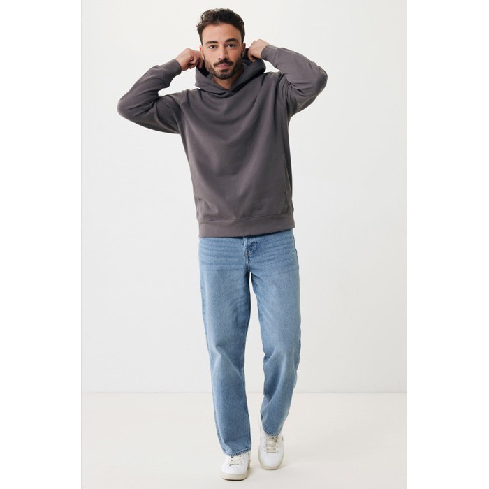 Sudadera unisex con capucha de algodón reciclado 280 g/m2 Iqoniq color plateado mate Sudadera unisex con capucha de algodón reciclado 280 g/m2 Iqoniq color plateado mate