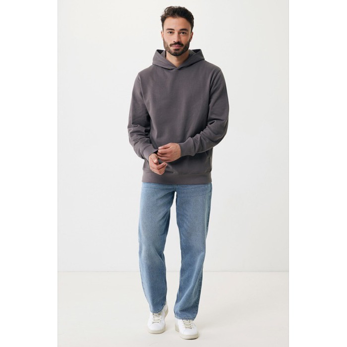 Sudadera unisex con capucha de algodón reciclado 280 g/m2 Iqoniq color plateado mate Sudadera unisex con capucha de algodón reciclado 280 g/m2 Iqoniq color plateado mate