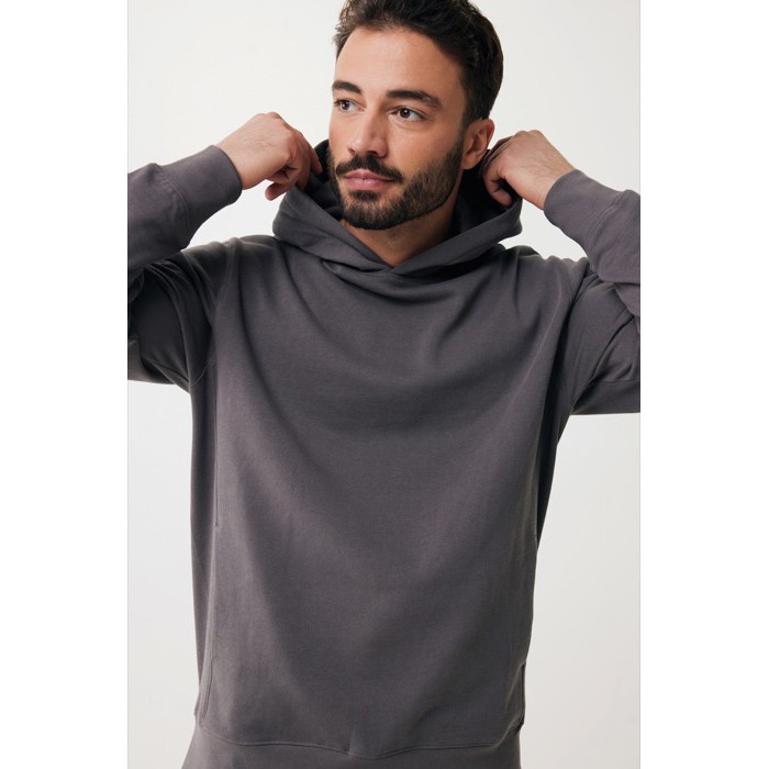 Sudadera unisex con capucha de algodón reciclado 280 g/m2 Iqoniq color plateado mate Sudadera unisex con capucha de algodón reciclado 280 g/m2 Iqoniq color plateado mate