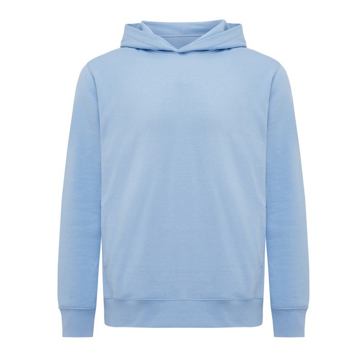 Sudadera unisex con capucha de algodón reciclado 280 g/m2 Iqoniq color azul cian Sudadera unisex con capucha de algodón reciclado 280 g/m2 Iqoniq color azul cian