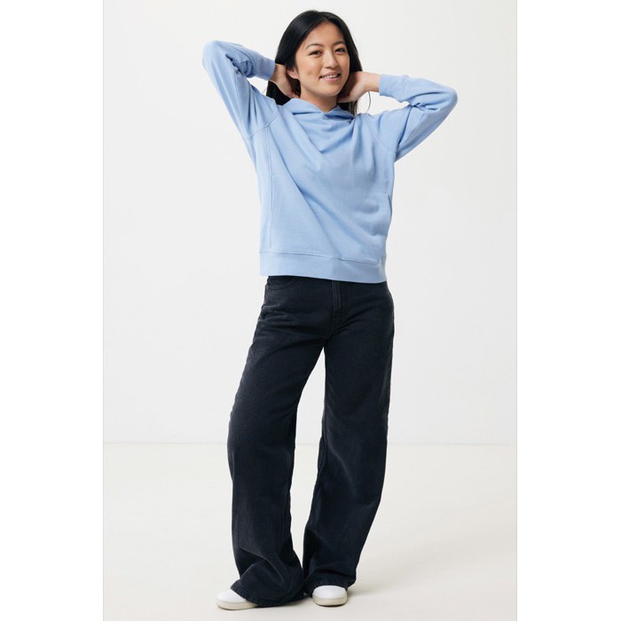 Sudadera unisex con capucha de algodón reciclado 280 g/m2 Iqoniq color azul cian Sudadera unisex con capucha de algodón reciclado 280 g/m2 Iqoniq color azul cian