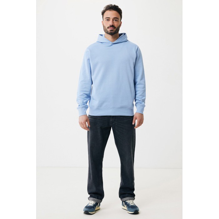 Sudadera unisex con capucha de algodón reciclado 280 g/m2 Iqoniq color azul cian Sudadera unisex con capucha de algodón reciclado 280 g/m2 Iqoniq color azul cian