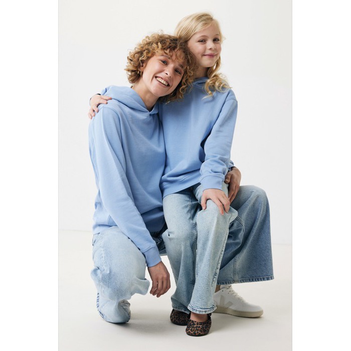 Sudadera unisex con capucha de algodón reciclado 280 g/m2 Iqoniq color azul cian Sudadera unisex con capucha de algodón reciclado 280 g/m2 Iqoniq color azul cian