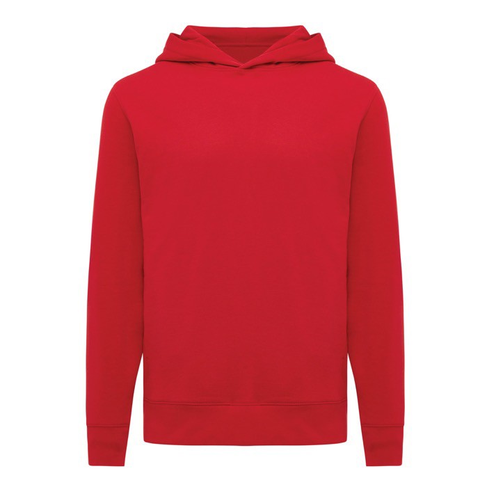 Sudadera unisex con capucha de algodón reciclado 280 g/m2 Iqoniq color rojo Sudadera unisex con capucha de algodón reciclado 280 g/m2 Iqoniq color rojo