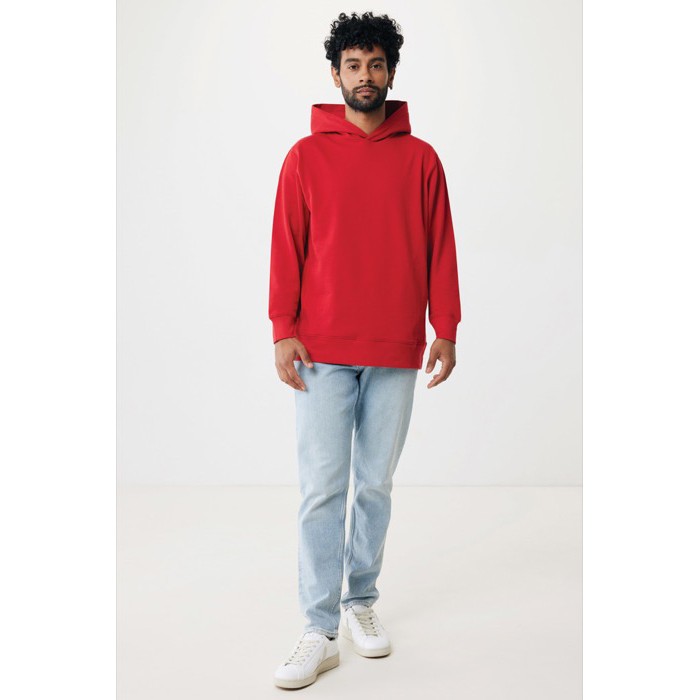 Sudadera unisex con capucha de algodón reciclado 280 g/m2 Iqoniq color rojo Sudadera unisex con capucha de algodón reciclado 280 g/m2 Iqoniq color rojo