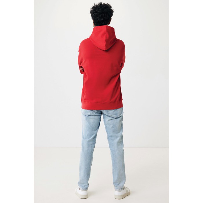 Sudadera unisex con capucha de algodón reciclado 280 g/m2 Iqoniq color rojo Sudadera unisex con capucha de algodón reciclado 280 g/m2 Iqoniq color rojo