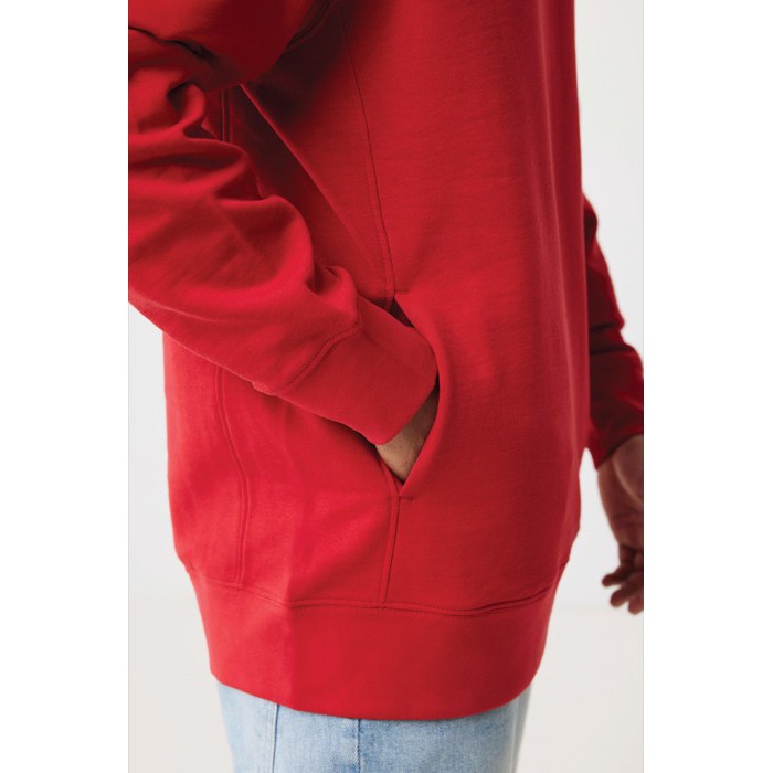 Sudadera unisex con capucha de algodón reciclado 280 g/m2 Iqoniq color rojo Sudadera unisex con capucha de algodón reciclado 280 g/m2 Iqoniq color rojo
