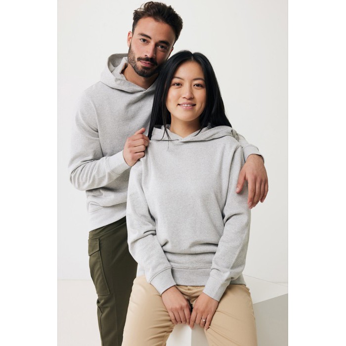 Sudadera unisex con capucha de algodón reciclado 280 g/m2 Iqoniq color gris claro Sudadera unisex con capucha de algodón reciclado 280 g/m2 Iqoniq color gris claro