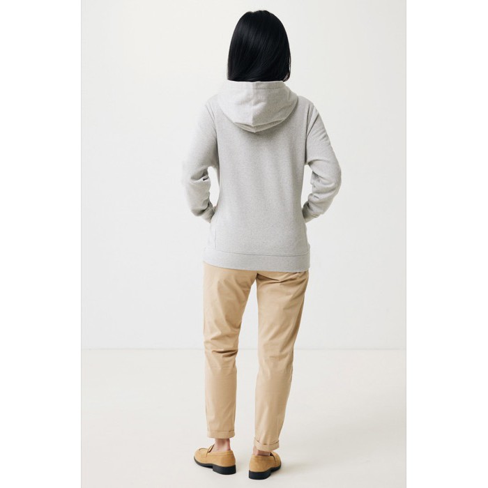 Sudadera unisex con capucha de algodón reciclado 280 g/m2 Iqoniq color gris claro Sudadera unisex con capucha de algodón reciclado 280 g/m2 Iqoniq color gris claro