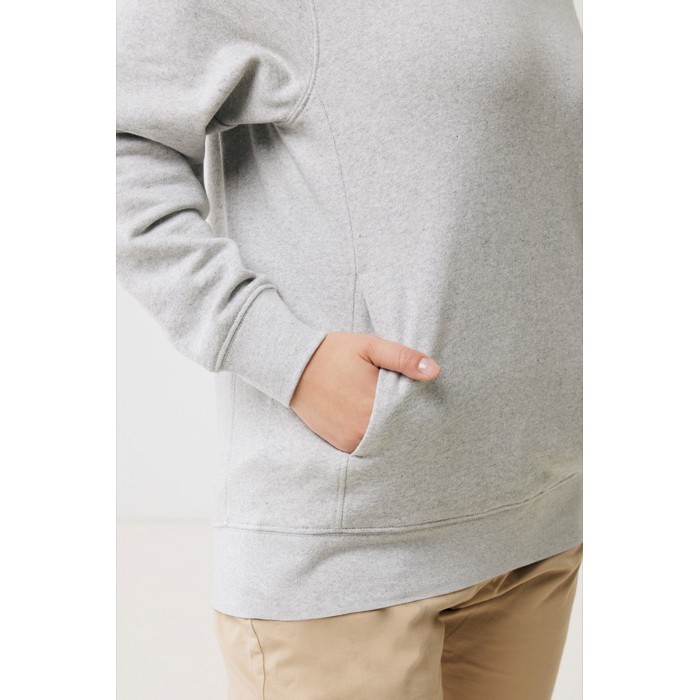 Sudadera unisex con capucha de algodón reciclado 280 g/m2 Iqoniq color gris claro Sudadera unisex con capucha de algodón reciclado 280 g/m2 Iqoniq color gris claro