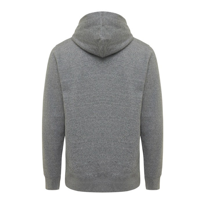 Sudadera unisex con capucha de algodón reciclado 280 g/m2 Iqoniq color gris topo segunda vista Sudadera unisex con capucha de algodón reciclado 280 g/m2 Iqoniq color gris topo segunda vista