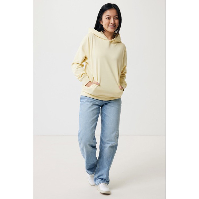 Sudadera unisex con capucha de algodón reciclado 280 g/m2 Iqoniq color amarillo claro Sudadera unisex con capucha de algodón reciclado 280 g/m2 Iqoniq color amarillo claro