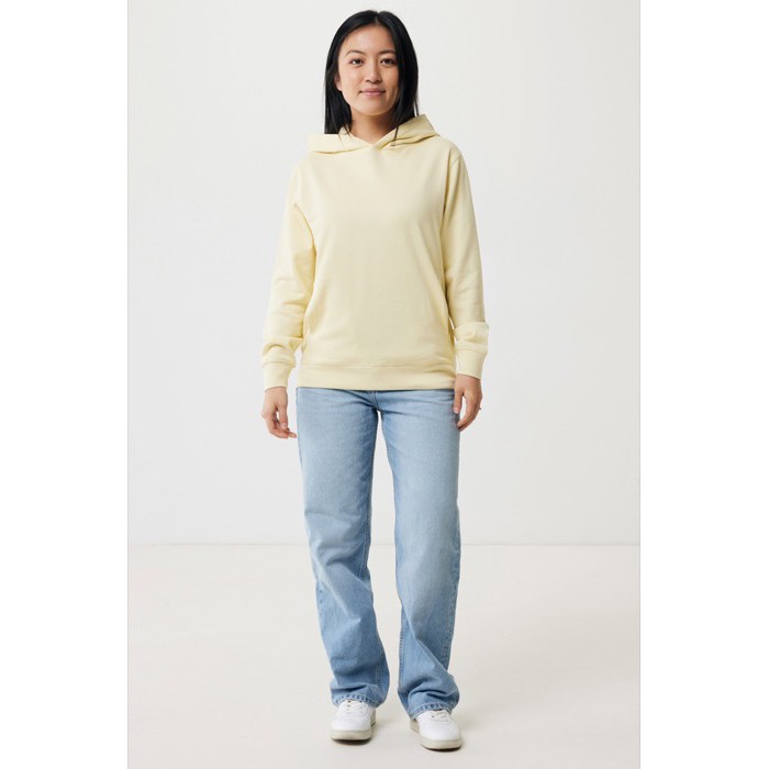 Sudadera unisex con capucha de algodón reciclado 280 g/m2 Iqoniq color amarillo claro Sudadera unisex con capucha de algodón reciclado 280 g/m2 Iqoniq color amarillo claro