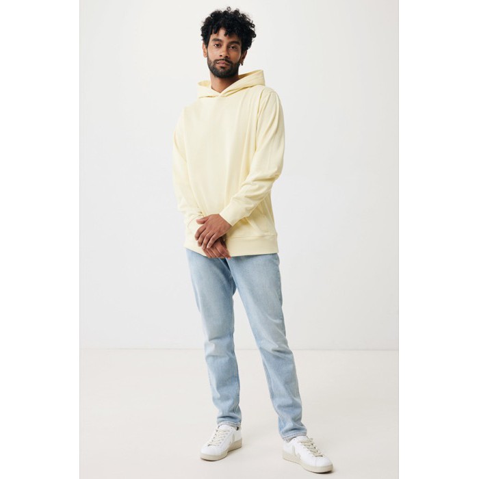 Sudadera unisex con capucha de algodón reciclado 280 g/m2 Iqoniq color amarillo claro Sudadera unisex con capucha de algodón reciclado 280 g/m2 Iqoniq color amarillo claro