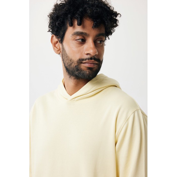 Sudadera unisex con capucha de algodón reciclado 280 g/m2 Iqoniq color amarillo claro Sudadera unisex con capucha de algodón reciclado 280 g/m2 Iqoniq color amarillo claro