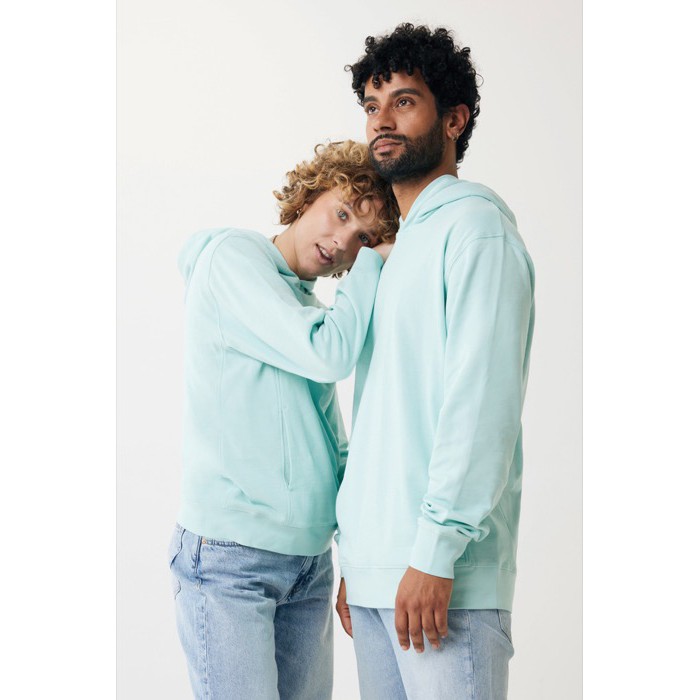 Sudadera unisex con capucha de algodón reciclado 280 g/m2 Iqoniq color verde menta Sudadera unisex con capucha de algodón reciclado 280 g/m2 Iqoniq color verde menta