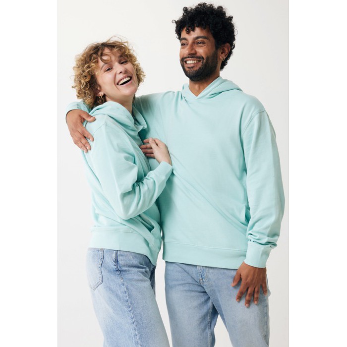 Sudadera unisex con capucha de algodón reciclado 280 g/m2 Iqoniq color verde menta Sudadera unisex con capucha de algodón reciclado 280 g/m2 Iqoniq color verde menta