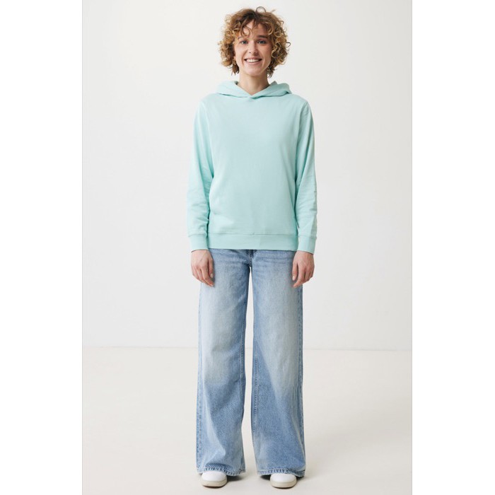 Sudadera unisex con capucha de algodón reciclado 280 g/m2 Iqoniq color verde menta Sudadera unisex con capucha de algodón reciclado 280 g/m2 Iqoniq color verde menta