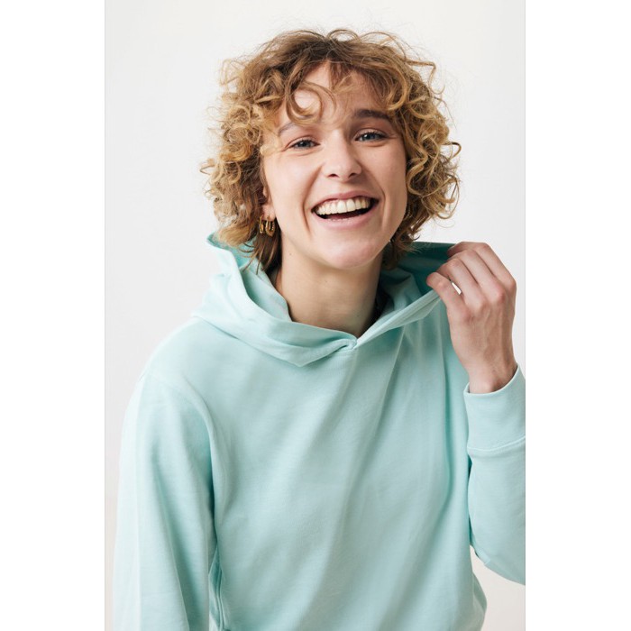 Sudadera unisex con capucha de algodón reciclado 280 g/m2 Iqoniq color verde menta Sudadera unisex con capucha de algodón reciclado 280 g/m2 Iqoniq color verde menta