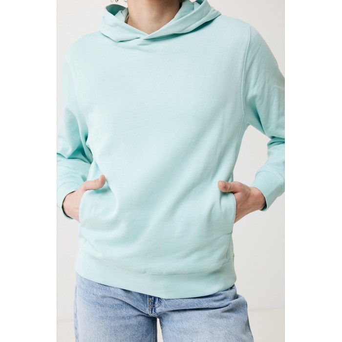Sudadera unisex con capucha de algodón reciclado 280 g/m2 Iqoniq color verde menta Sudadera unisex con capucha de algodón reciclado 280 g/m2 Iqoniq color verde menta