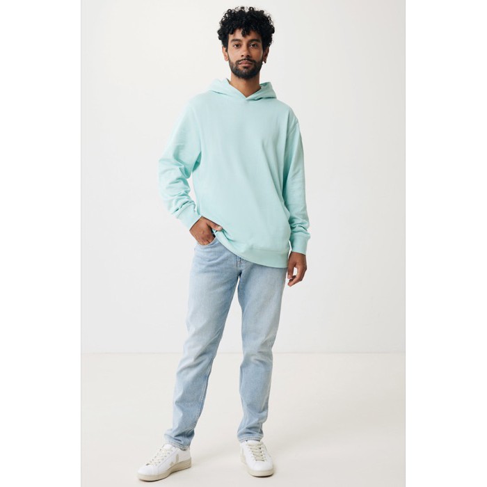 Sudadera unisex con capucha de algodón reciclado 280 g/m2 Iqoniq color verde menta Sudadera unisex con capucha de algodón reciclado 280 g/m2 Iqoniq color verde menta