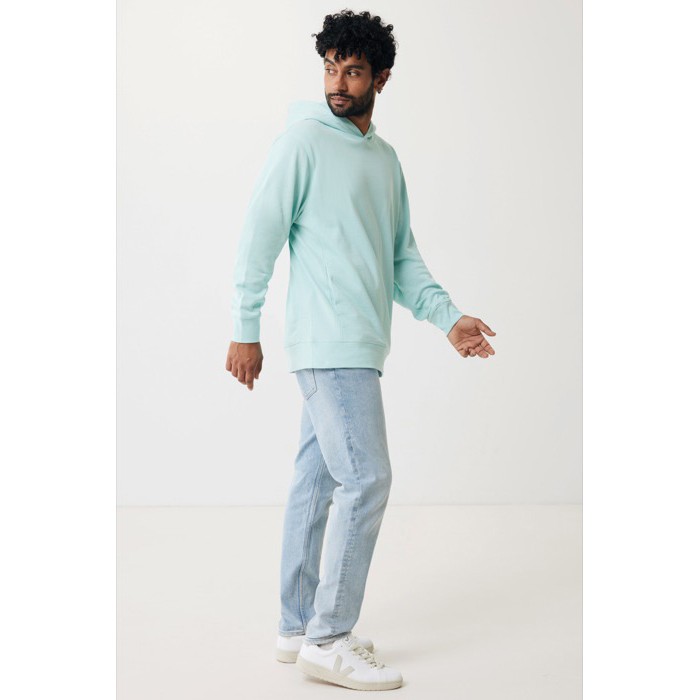 Sudadera unisex con capucha de algodón reciclado 280 g/m2 Iqoniq color verde menta Sudadera unisex con capucha de algodón reciclado 280 g/m2 Iqoniq color verde menta