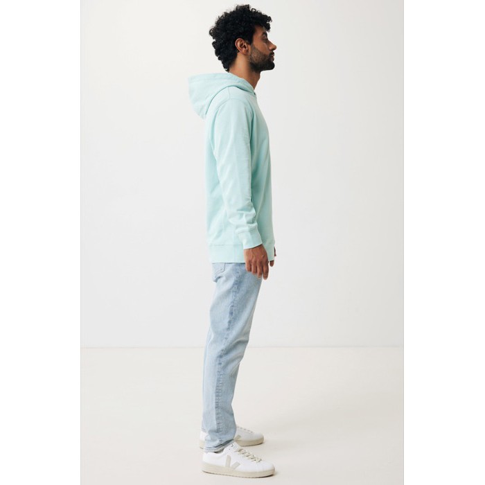 Sudadera unisex con capucha de algodón reciclado 280 g/m2 Iqoniq color verde menta Sudadera unisex con capucha de algodón reciclado 280 g/m2 Iqoniq color verde menta
