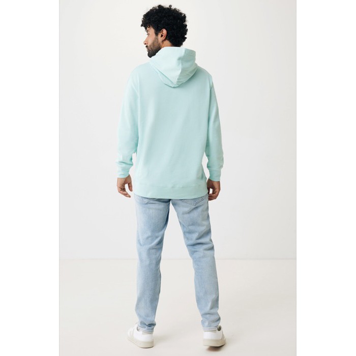 Sudadera unisex con capucha de algodón reciclado 280 g/m2 Iqoniq color verde menta Sudadera unisex con capucha de algodón reciclado 280 g/m2 Iqoniq color verde menta