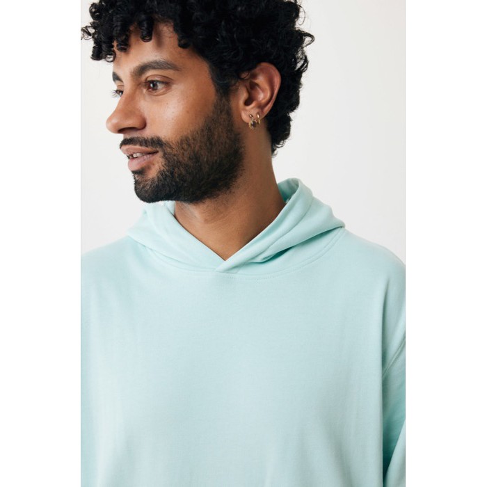 Sudadera unisex con capucha de algodón reciclado 280 g/m2 Iqoniq color verde menta Sudadera unisex con capucha de algodón reciclado 280 g/m2 Iqoniq color verde menta