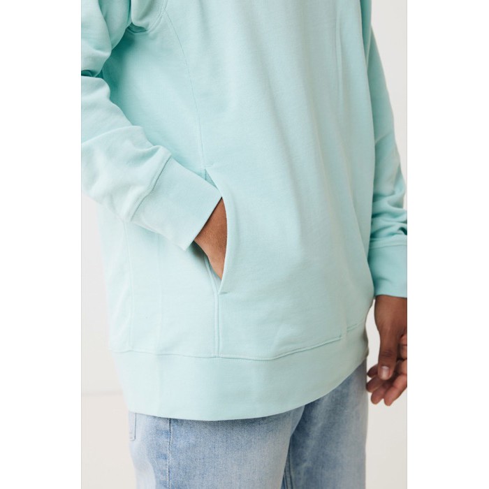 Sudadera unisex con capucha de algodón reciclado 280 g/m2 Iqoniq color verde menta Sudadera unisex con capucha de algodón reciclado 280 g/m2 Iqoniq color verde menta