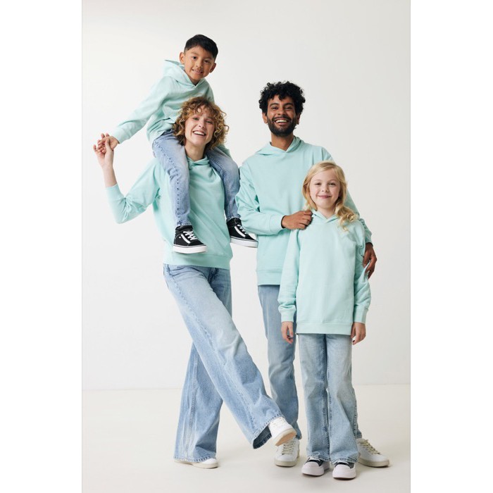 Sudadera unisex con capucha de algodón reciclado 280 g/m2 Iqoniq color verde menta Sudadera unisex con capucha de algodón reciclado 280 g/m2 Iqoniq color verde menta